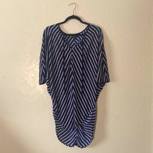 Size M Mossimo Blouse/Tunic. Royal Blue. Flowy, Semi-Sheer with Chevron Print.